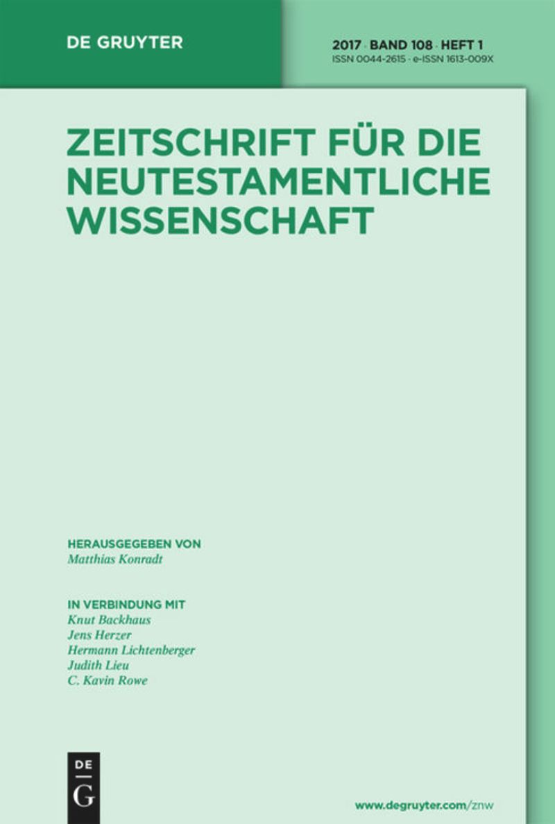 Zeitschrift für die Neutestamentliche Wissenschaft